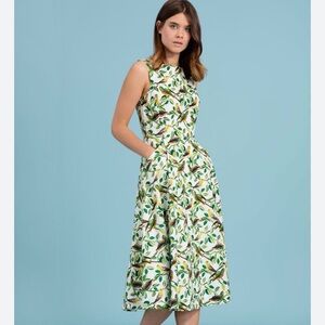 NWOT Emily and Fin Jasmine Parakeets Print Dress